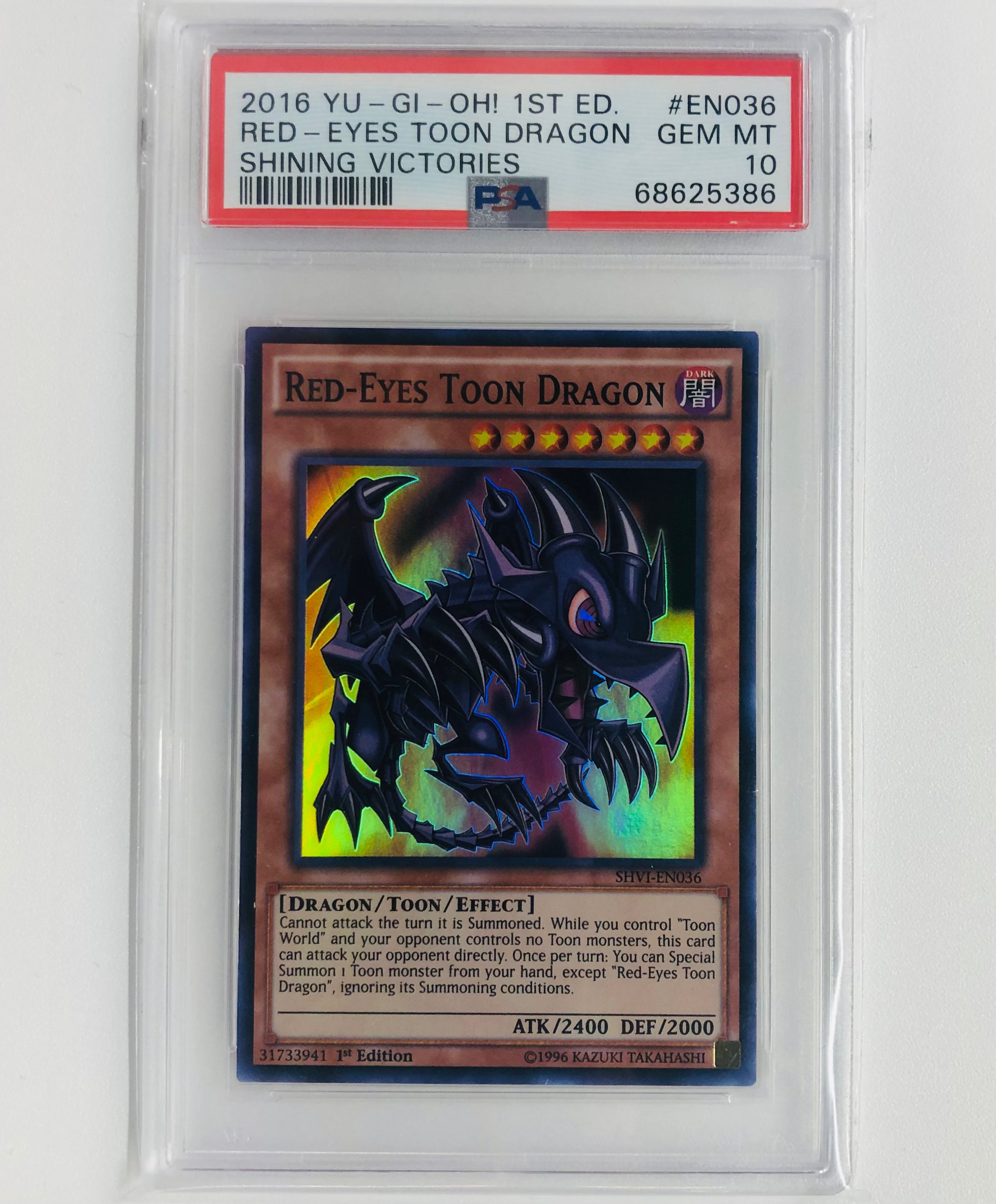 2016 Yu-Gi-Oh Red Eyes Toon Dragon 1st Ed #EN036 PSA Gem Mint 10