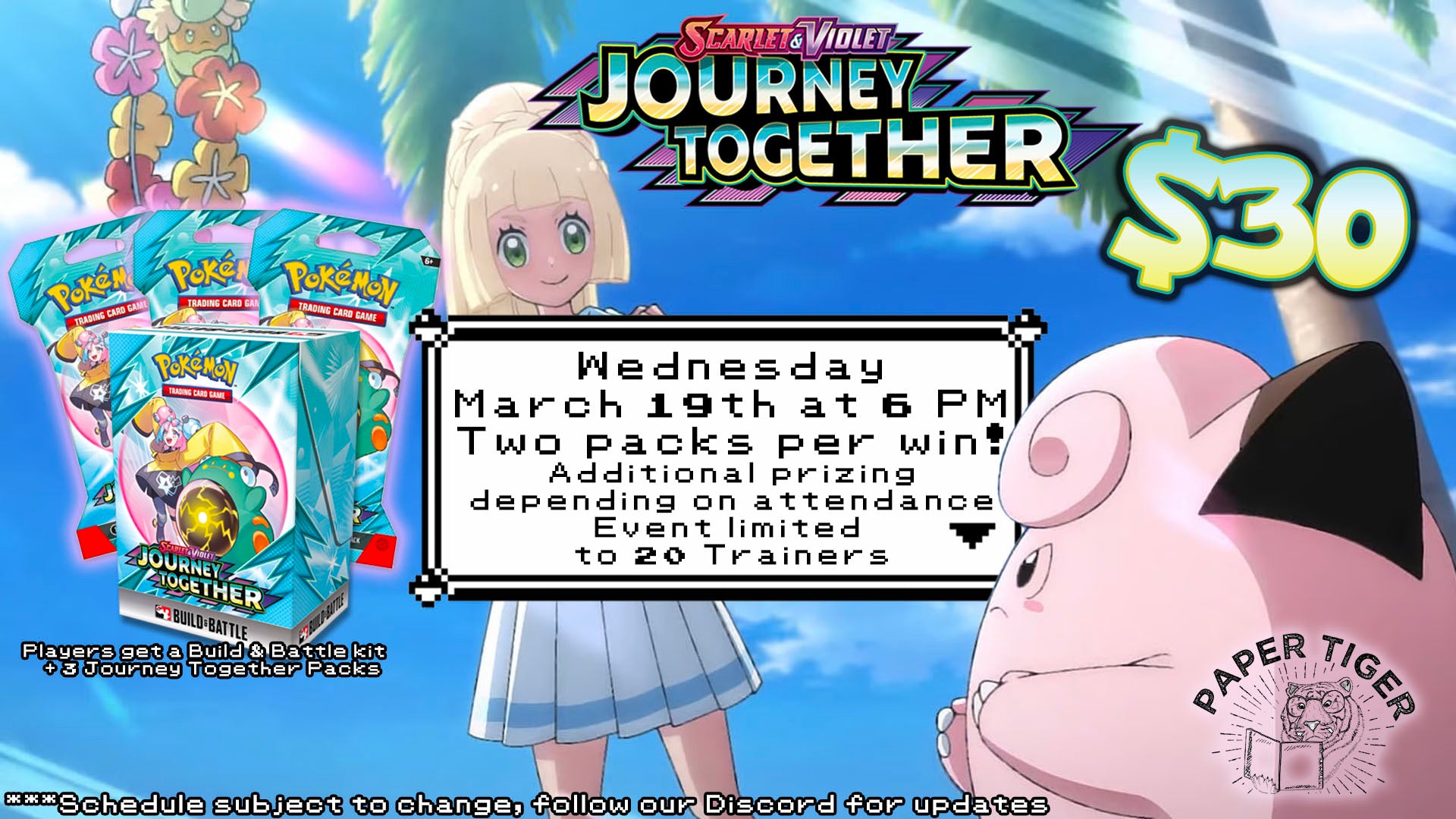 3/19 6 PM Pokemon Journey Together Pre-Release
