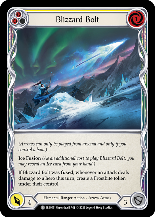 Blizzard Bolt (Yellow) [ELE045] (Tales of Aria)  1st Edition Rainbow Foil
