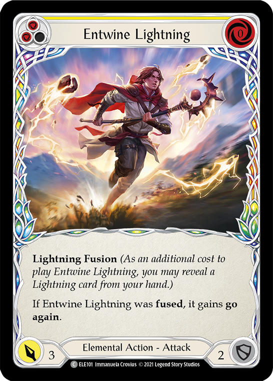 Entwine Lightning (Yellow) [ELE101] (Tales of Aria)  1st Edition Rainbow Foil