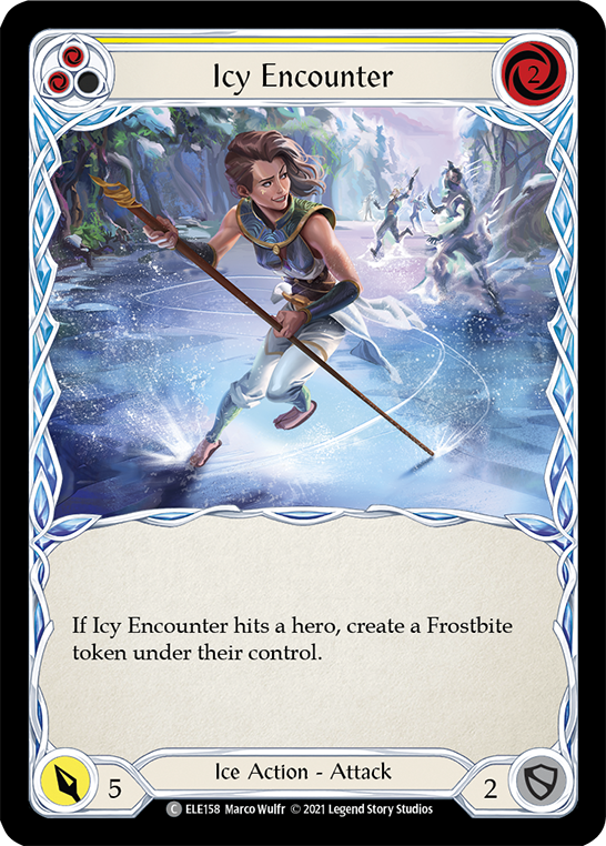 Icy Encounter (Yellow) [ELE158] (Tales of Aria)  1st Edition Rainbow Foil