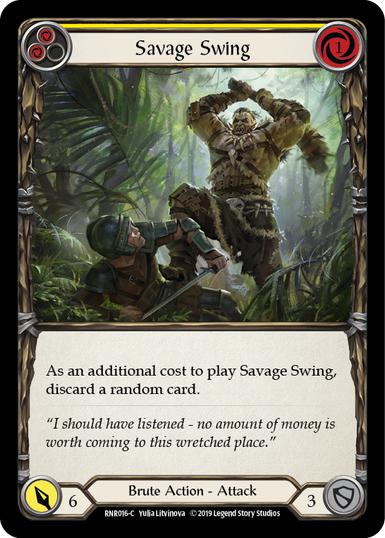 Savage Swing (Yellow) [RNR016-C] (Rhinar Hero Deck)  1st Edition Normal